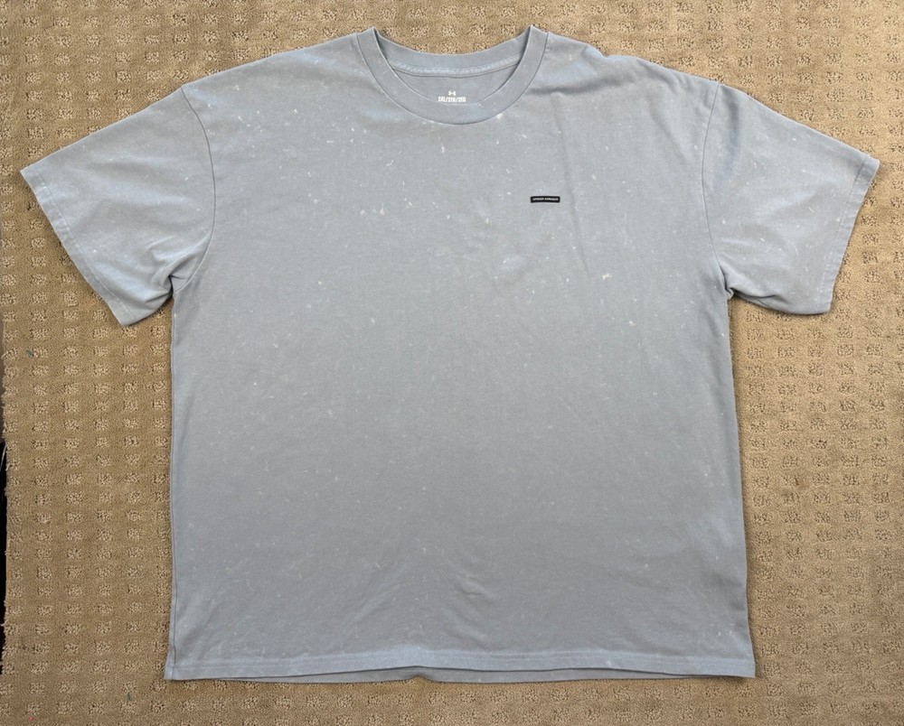 Men’s Under Armour 2XL Loose T-Shirt with bleach splatter design #1105