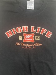 Miller High Life Cut Off T Shirt Size XL AAA Tag USA Vintage