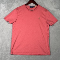 Polo Ralph Lauren Shirt Mens Large Red Custom Slim Fit Pony Logo Embroidered