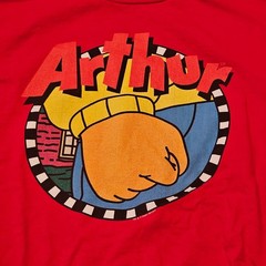 Arthur Angry Fist Graphic T-Shirt Men’s Small Red PBS Kids Retro