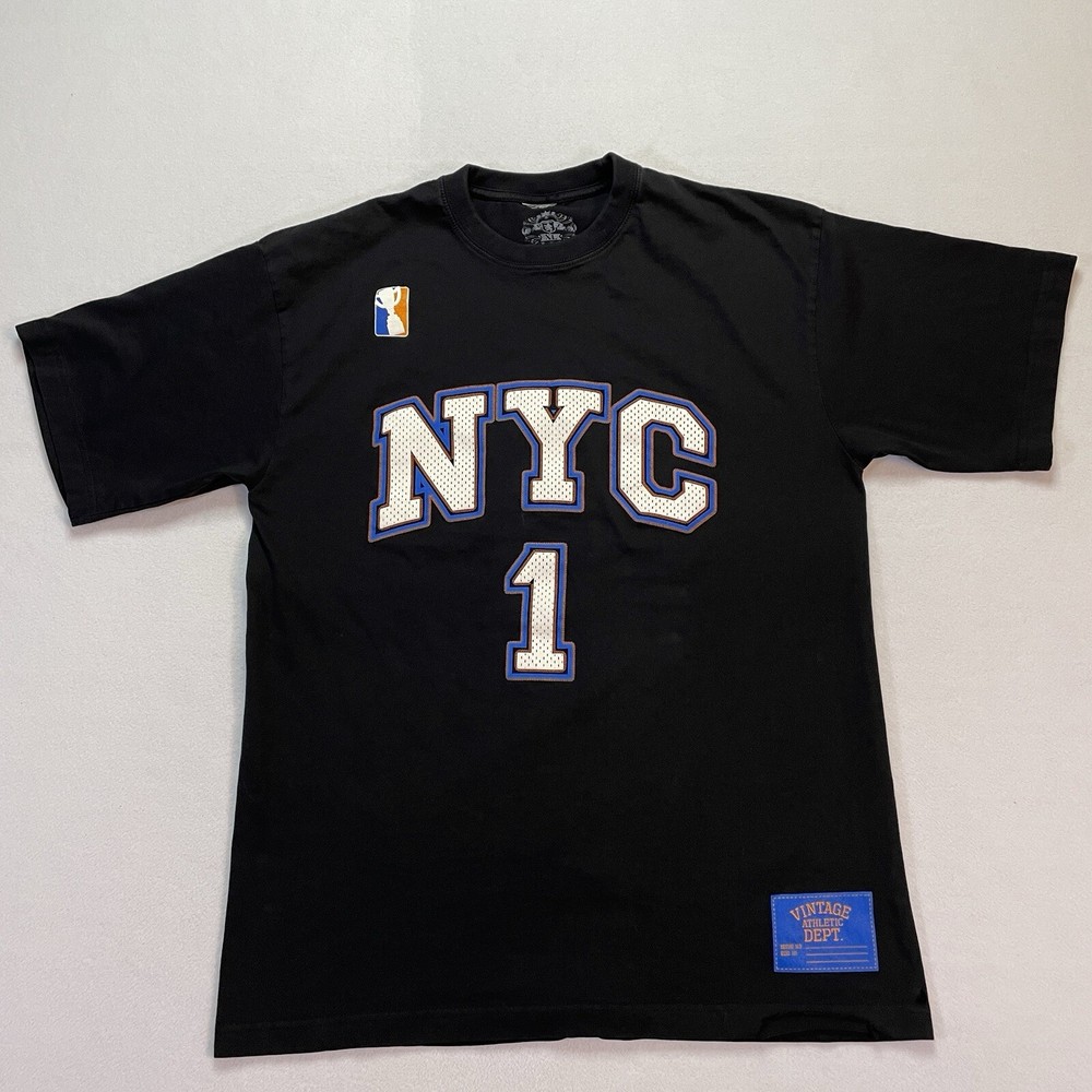 New York City Jersey Shirt Men’s XL Black Vintage Athletic Dept Short Sleeve
