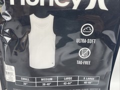 Hurley ~ Men’s 3-Pack Ribbed Tank Cotton Blend Tag Free White ~ M(38-40)