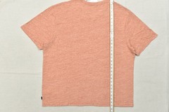 Lucky Brand Men’s T Shirt V Neck Short Sleeve Orange Linen Blend Size 2XL NEW