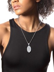 Virgin Mary Pendant Stainless Steel 22 Inch Chain Fashion Miraculous Medal Ne…