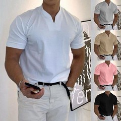 Men Sports Short Sleeve Solid Loose Casual Linen Shirts Shirt Blouse Tops Summer