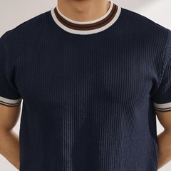 Mens Knitted Top Casual Business Shirt Business Casual Machine Friendly Care