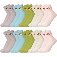10 Pairs Socks Womens Crew Elastic Ankle Length Cotton Socks Aesthetic Cute L…