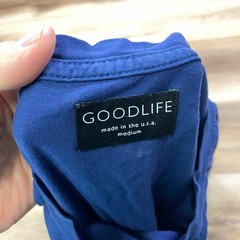Goodlife T-Shirt Mens Medium Minimalist Supima Micro Modal Regular Fit Blue USA