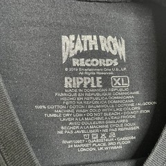 Ripple Junction Death Row Records T Shirt XL Black Hip Hop Snoop Dre 90s Retro