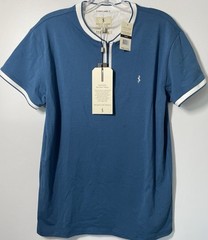 Scott James 1/4 Zip Henley SS T-Shirt Men’s S BossBlue/Chalk SJTS-21014