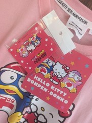Donki X Hello Kitty 50th Anniversary Donpen Donko Pink Graphic Shirt L NWT