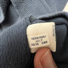 American Eagle Y2K Vintage Fit Graphic Thermal Distressed Varsity Applique L