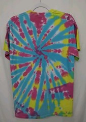 New Tie Dye Men’s Medium T-Shirt Blue Yellow Multicolor Summer Swirl Spiral