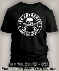 Pro Club Shaka 2nd Amendment Americas Original Security Tee Shirt Big & Tall T