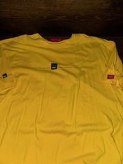 Vintage 90s Mossimo T shirt Mens XL Yellow Spell Out Cities Graphic Red Tag