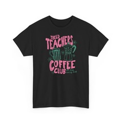 Vintage Preppy Tired Teachers Coffee Club T-Shirt