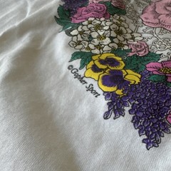 Vintage 90s Polo Shirt floral heart Women’s size Medium NWT Filene’s white pink