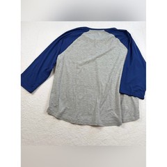 Eddie Bauer Gray Body with Blue Raglan Long Sleeve Sleep Shirt