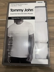 Tommy John Crew Neck Second Skin Modal Stay Tucked Undershirt 3 Pack Med New