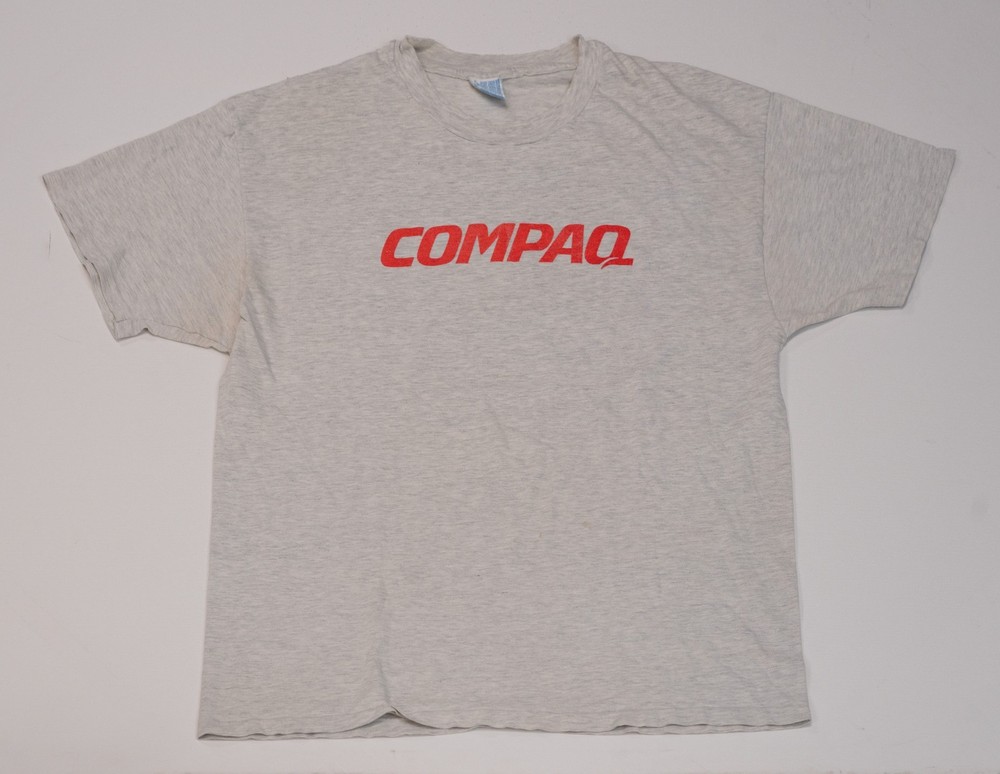 Vintage Compaq Computer T-Shirt Mens Size XL Y2K Single Stitch Tech IT Nerd Tee