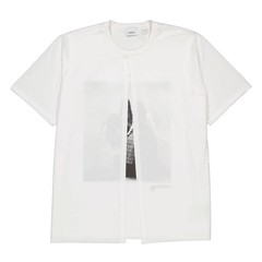 Burberry Mens White Portrait Print Cotton Oversized T-shirt, Brand Size XX-Small