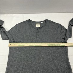 Revtown Shirt Mens Large Gray Henley Long Sleeve Lightweight Popover Casual