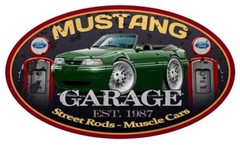 1987-93 Ford Mustang 5.0 LX Convertible Garage Sign Wall Art Graphic Sticker