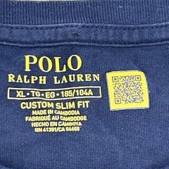 Polo Ralph Lauren Shirt Men’s XL Navy Blue Crest Logo Custom Slim Fit Crew Neck