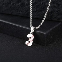 Inspiration Baseball Jersey Number Necklace Stainless Steel Charms Number Pen…
