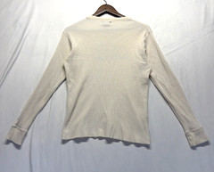 VTG Split Skateboard Thermal Shirt Unisex Medium Cream Graphic Print Waffle Knit