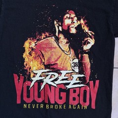NBA Youngboy T Shirt Size Medium Black Graphic Short Sleeve Hip Hop Rap Tee