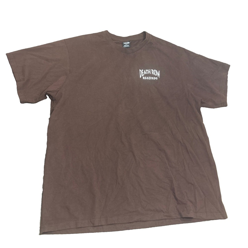 Death Row Records T Shirt – 2XL – Embroidered – Brown – Hip Hop/ Rap Tee Shirt