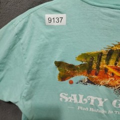 Salty Crew Shirt Adult Large Green Graphic Short Sleeve Cotton Beach Outdoor Men