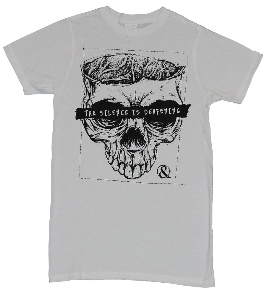 Of Mice and Men Adult New T-Shirt – The Silence is Deafening Skull Face