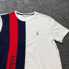 Nautica T Shirt Mens Large Multicolor Colorblock Cotton Spellout Logo Streetwear