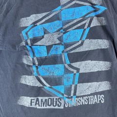 Famous Stars And Straps T-Shirt Men M Black Blue Logo Cotton Crew Neck Y2K READ
