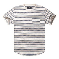 Beautiful Giant Men’s Fashion Striped Pocket T-shirt Crewneck Regular CREAM/BLUE