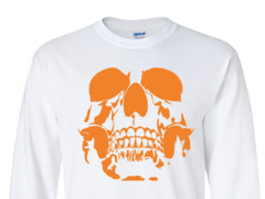 Skull Halloween Long Sleeve Graphic Tee Unisex Apparel Custom Holiday Design