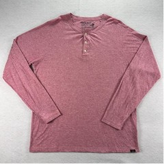 Faherty Cloud Cotton Henley Mens Large Long Sleeve Shirt Light Pink Pima Modal