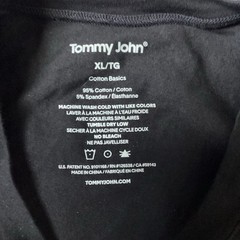 Tommy John Cotton Basics Men’s Short Sleeve Black Cotton Blend Tee Shirt Size XL