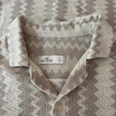 Hollister Mens L Boxy Camp Shirts Lot of 2 Crochet Style Seersucker Resort Beach