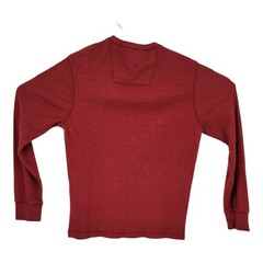 G.H. Bass Henley Shirt Medium Red Waffle Knit Thermal Men’s Thermal Camping