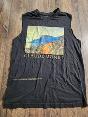 Mens L Claude Monet Painting Print T Shirt Muscle Tank Top Quote