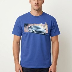 Fruit of the Loom Lamborghini Graphic Tee Short Sleeve T-Shirt Blue Mens Size L