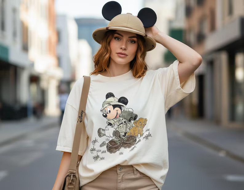 Mickey Mouse Simba Safari Natural T-shirt Unisex