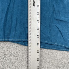 Traditional Indian Bohemian Relaxed Fit Shirt Dark Teal Blue L/XL Thin Knit