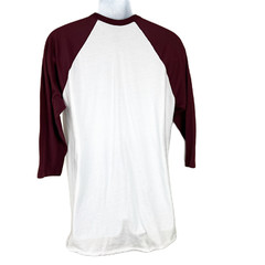 Diamond Supply Co Shirt Men Large White Red Raglan Baseball Quarter Sleeve Tee