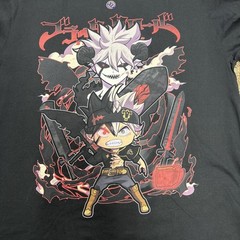 Anime Asta & Liebe Demon Mens XL Black Clover Black T-Shirt Cotton