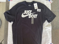 Nike Tee Shirt Short Sleeve Blue Bright Green Sportswear New 100% Cotton