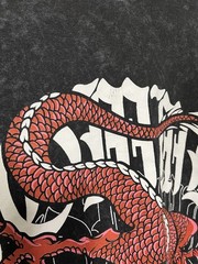 Pre-Owned Boohoo MAN Acid Wash Dragon Graphic T-Shirt, Size M
